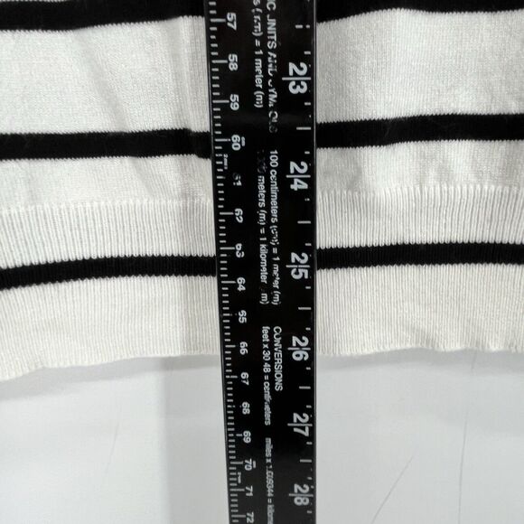 Calvin Klein Turtleneck Lightweight Sweater Medium Striped Peach Pink Colorblock - Picture 4 of 7